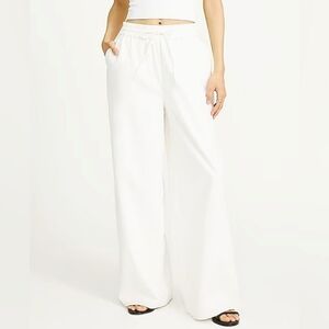 NWT Express Linen-Blend High Waisted Wide Leg Pull On Pant Size Large